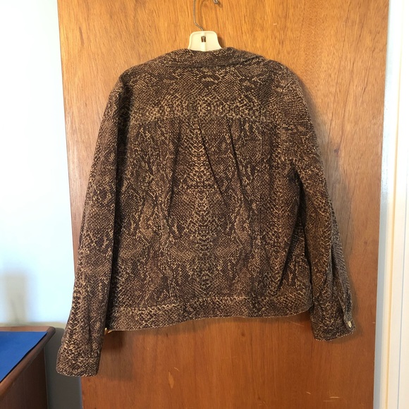 Vintage Chaps denim jean jacket with snake print - Picture 4 of 12